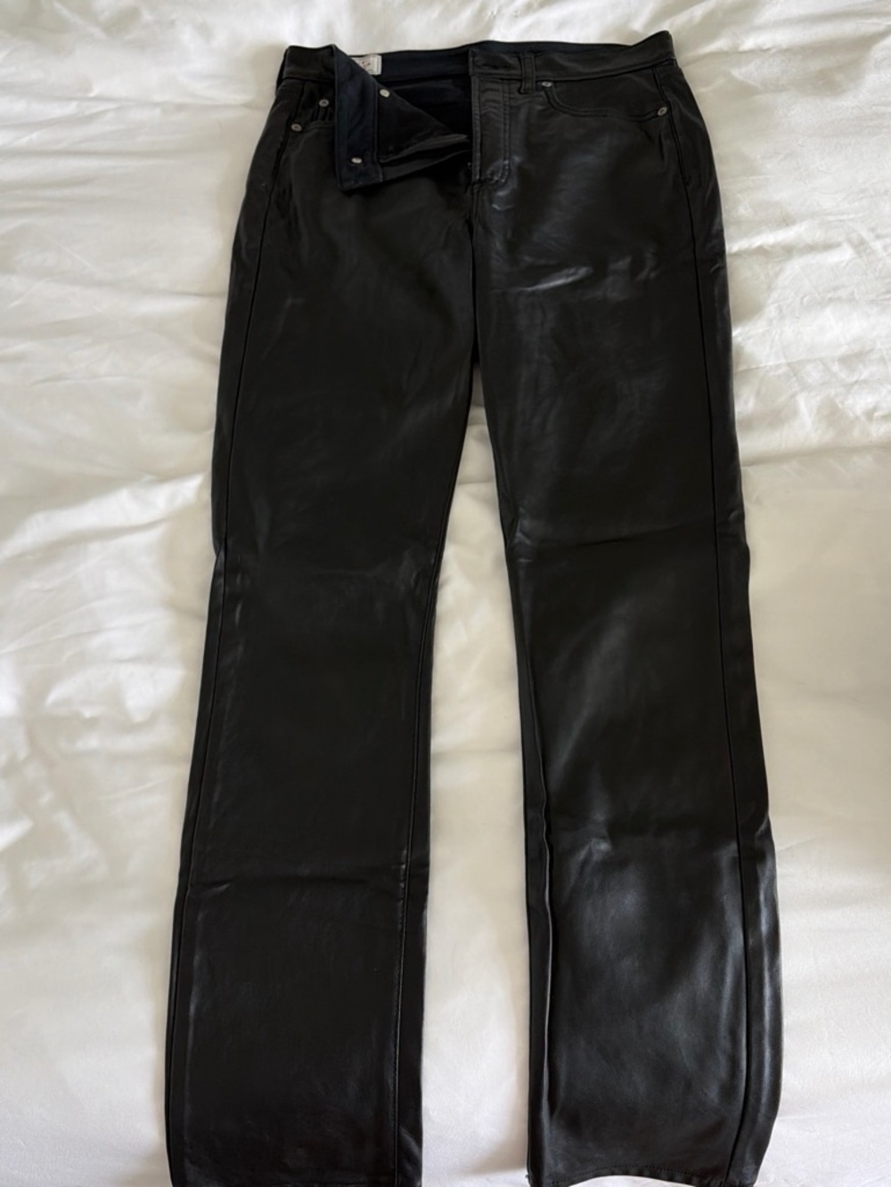 Gap Vintage Slim High Rise Black Leather Pant